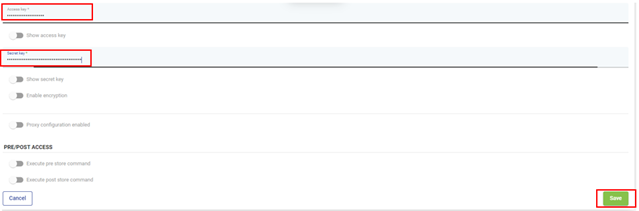 Wasabi access and secret key definition