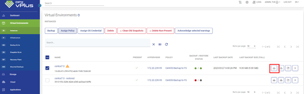 vplus start backup