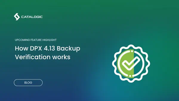 New DPX 4.13 Backup Verification Introduction