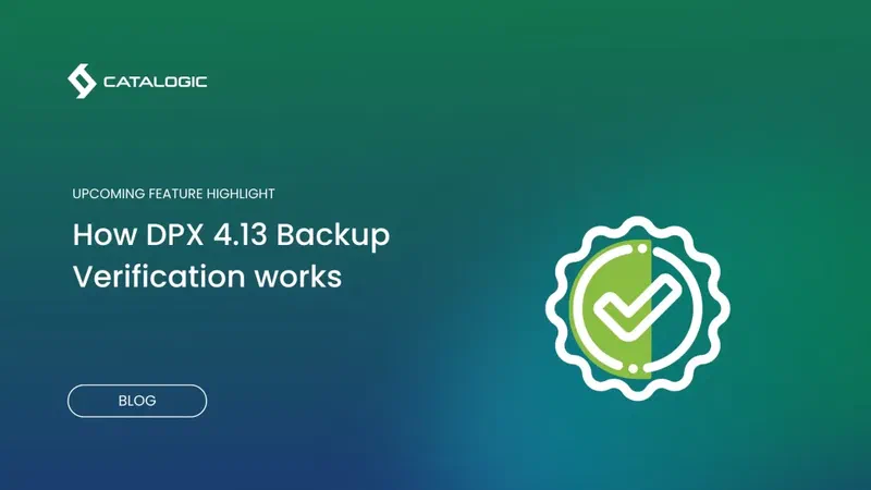 New DPX 4.13 Backup Verification Introduction