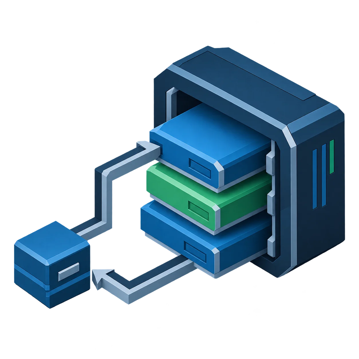 Ilustración de infraestructura de recuperación completa de una máquina virtual desde el almacenamiento de backup a una carga de trabajo