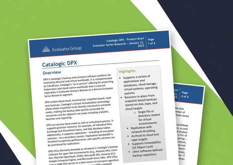 Evaluator Group - Backup Product Brief