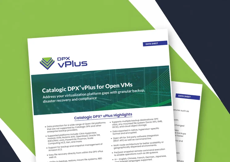Catalogic DPX vPlus for Open VMs with Wasabi Cloud