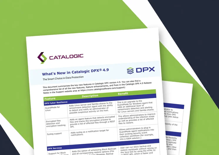 What’s New in Catalogic DPX 4.9