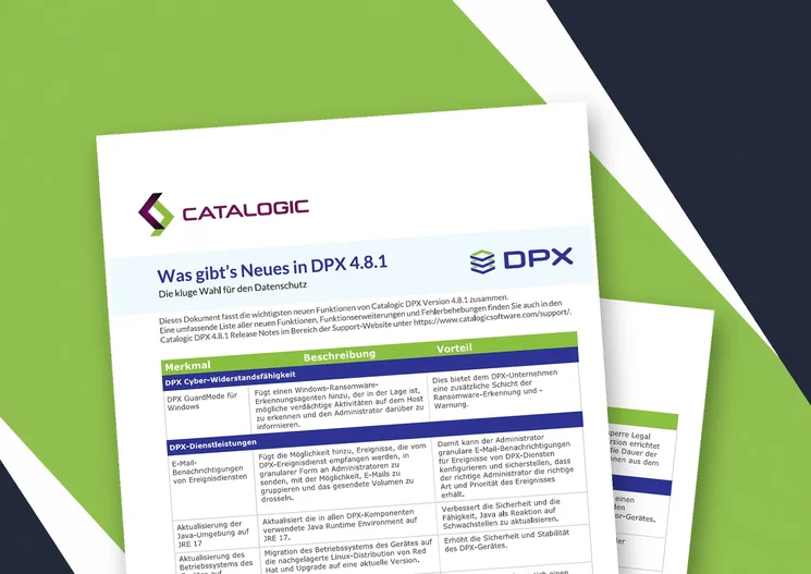 What's New in Catalogic DPX 4.8.1 - German