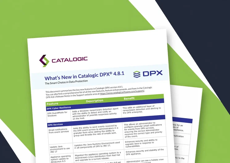 What's New in Catalogic DPX 4.8.1