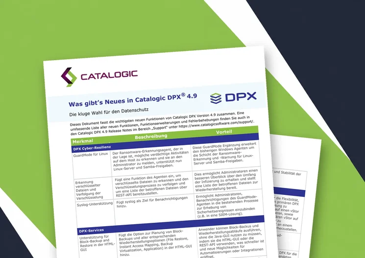 What’s New in Catalogic DPX 4.9 – German