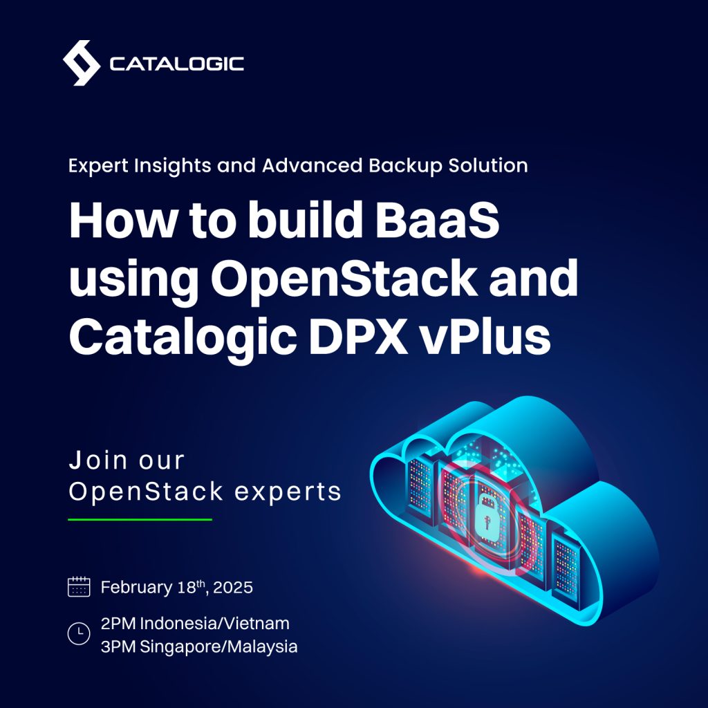 Build BaaS using OpenStack and Catalogic DPX vPlus webinar banner
